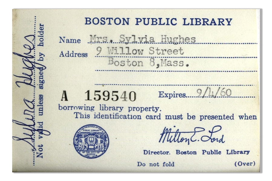 Sylvia Plath's Signed Library Card